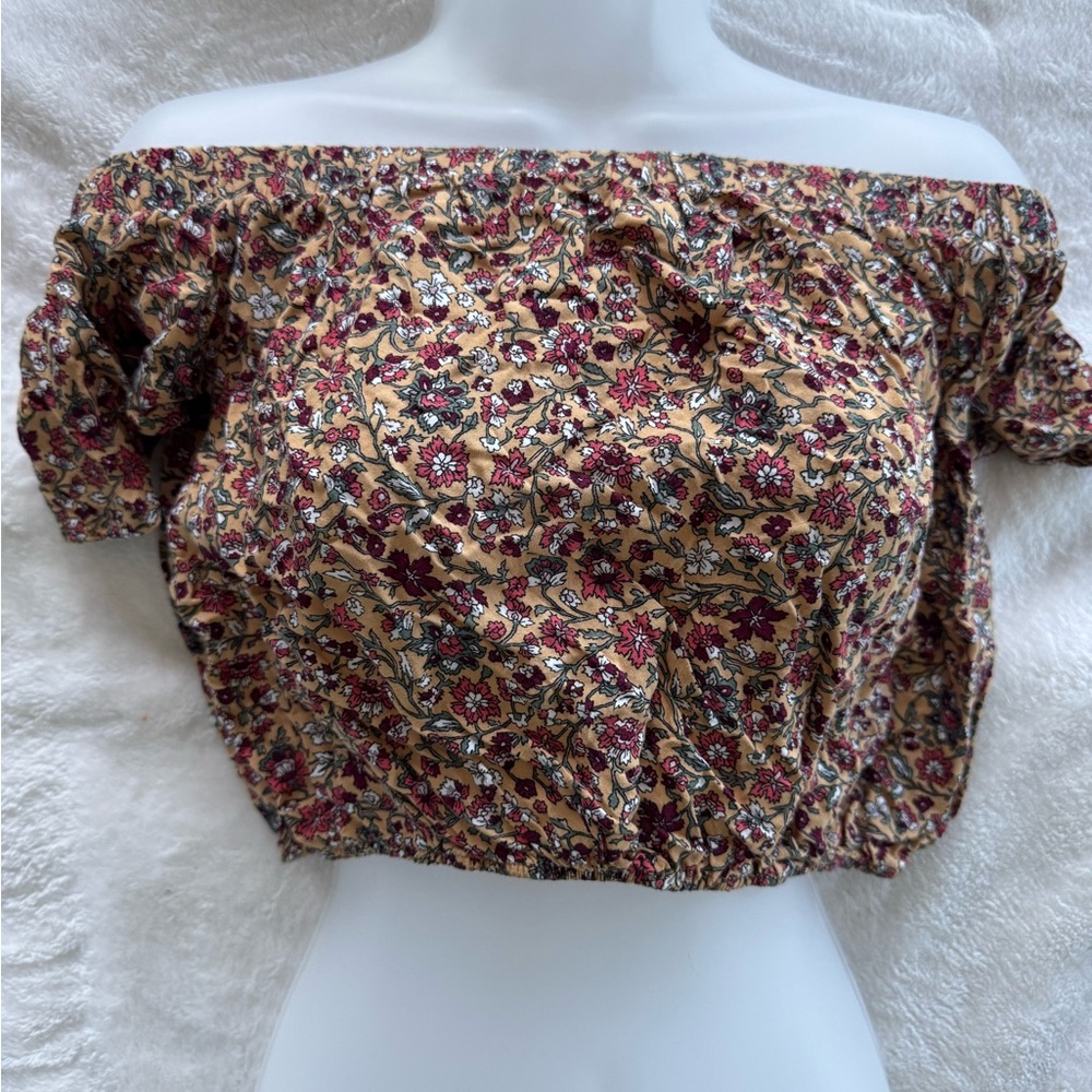 Xhilaration Multicolor Off-Shoulder Crop Top